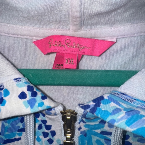 EUC Lilly Pulitzer Audrey Zip Up Jacket Shell Me You Love Me Size XXL - Picture 3 of 9